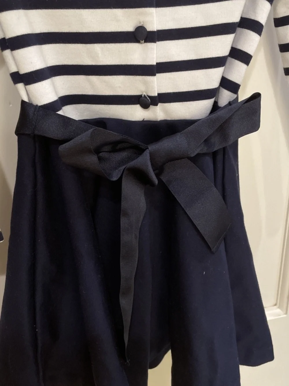 Ralph Lauren 2T Navy Striped Dress with Grosgrain Belt